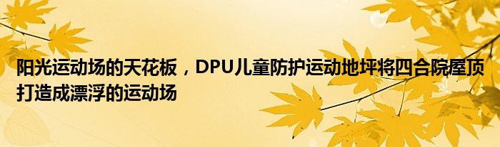 阳光运动场的天花板DPU儿童防护运动地坪将四合院屋顶打造成漂浮的场天博
